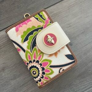 Spartina 449 Vibrant Floral Wallet with Bee Emblem